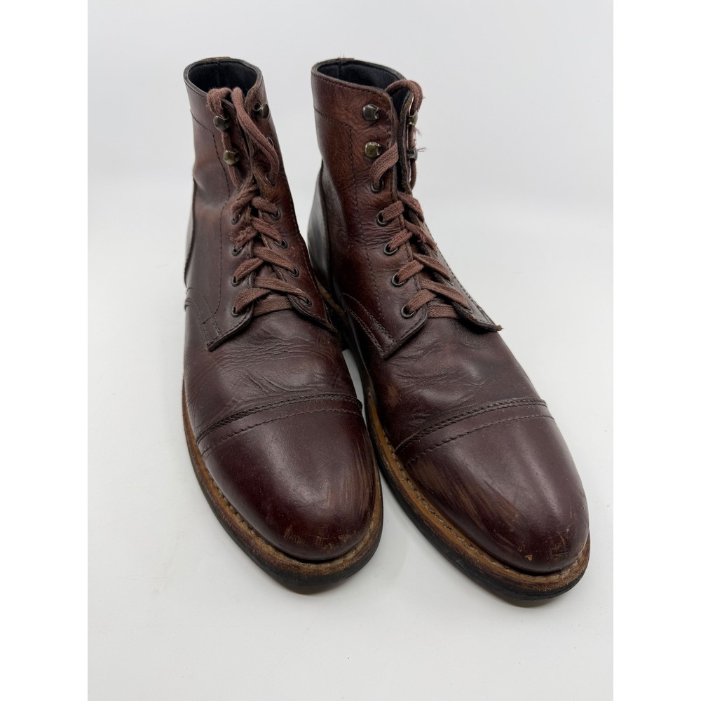 Thursday Boot Co Captain Brown Leather Lace Up‎ Cap Toe Boots Mens 8 18211 6379